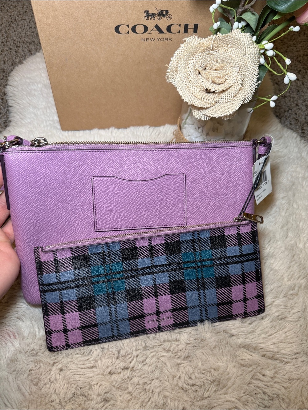✨ Coach East/West Pop Pouch in Lilac/Blue Crossbody ✨ - Picture 12 of 14
